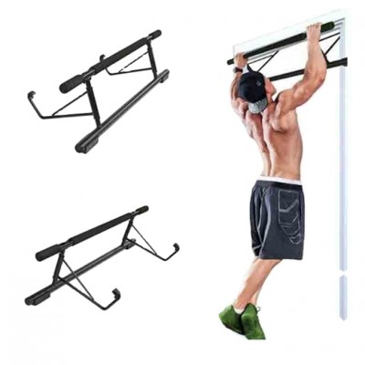 Doorway Pull up Bar No Screws with Smart Hook, Foldable Multifunctional Chin Up Bar with Ergonomic Grip for Home Gym Exercise